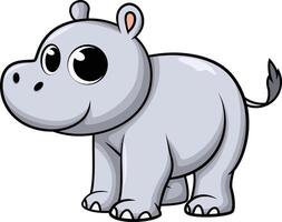 Cute baby hippo illustration vector