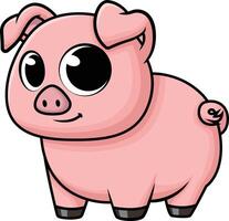 Cute baby pig illustration vector