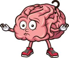 Confused brain character illustration vector