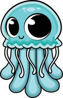 Cute baby jellyfish illustration vector