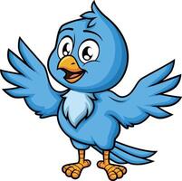 Happy blue bird illustration vector