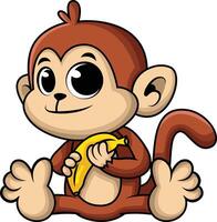 Cute baby monkey illustration vector