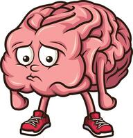 Sad brain character illustration vector
