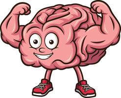 Strong brain flexing muscles illustration vector