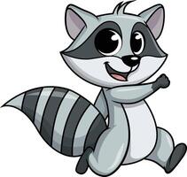 Running raccoon character illustration vector