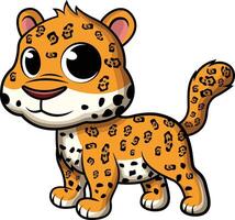 Cute baby jaguar illustration vector