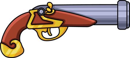 sencillo pirata pistola ilustración vector