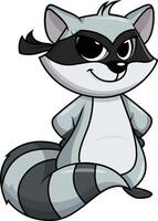 Attractive female raccoon bandit illustration vector