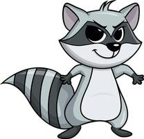 Evil raccoon character illustration vector