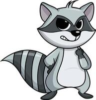 Mean raccoon character illustration vector