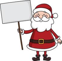 Santa claus holding a blank sign illustration vector