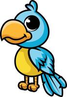 Cute blue parrot illustration vector