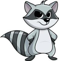 Angry raccoon character illustration vector