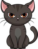 Mad grumpy cat illustration vector