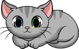 Curled up cat illustration vector