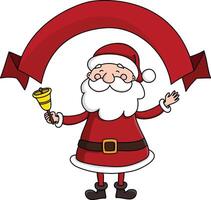 linda Papa Noel claus El sonar un Navidad campana como él sonrisas ilustración vector