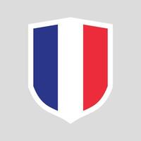 Francia bandera en proteger forma marco vector