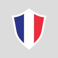 France Flag in Shield Shape Frame vector