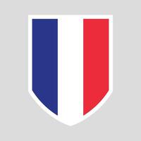 Francia bandera en proteger forma marco vector