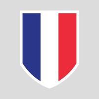 France Flag in Shield Shape Frame vector
