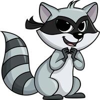 Evil raccoon bandit illustration vector