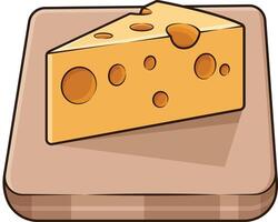 Piece of yellow cheese illustration vector