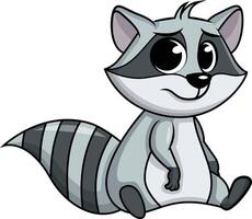 Sad raccoon character illustration vector