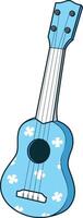 Light blue ukulele illustration vector