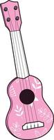 Hawaiian pink ukulele illustration vector