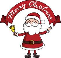 Merry Christmas by cute Santa Claus illustration vector