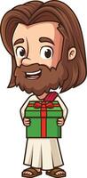 Jesus jesus holding present illustration vector