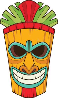 Simple tiki mask illustration