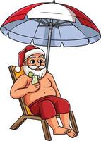 Relaxing summer santa illustration vector