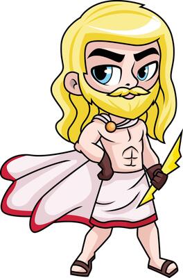 Zeus the father of olympian gods illustration