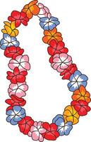 Hawaiian flower lei illustration vector