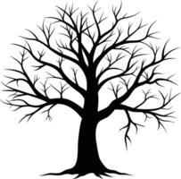 A black silhouette of a bare tree vector