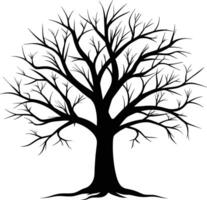 A black silhouette of a bare tree vector