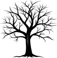 A black silhouette of a bare tree vector