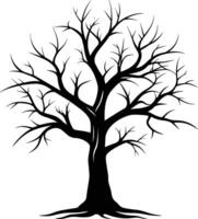 A black silhouette of a bare tree vector