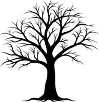 A black silhouette of a bare tree vector