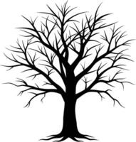 A black silhouette of a bare tree vector