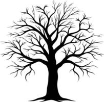 A black silhouette of a bare tree vector