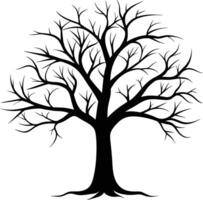 A black silhouette of a bare tree vector