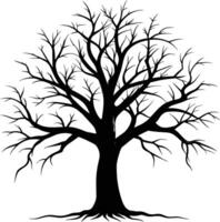 A black silhouette of a bare tree vector