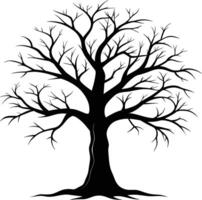 A black silhouette of a bare tree vector