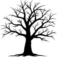 A black silhouette of a bare tree vector