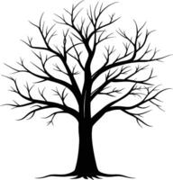 A black silhouette of a bare tree vector