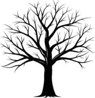 A black silhouette of a bare tree vector