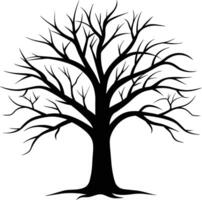 A black silhouette of a bare tree vector