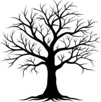 A black silhouette of a bare tree vector